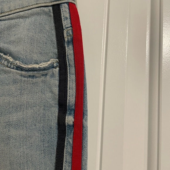 Mother Superior insider crop step fray racer stripe denim size 25 - Picture 8 of 8